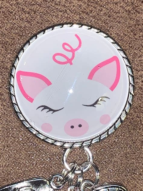 Cute Piggy Retractable Badge Reel | Etsy