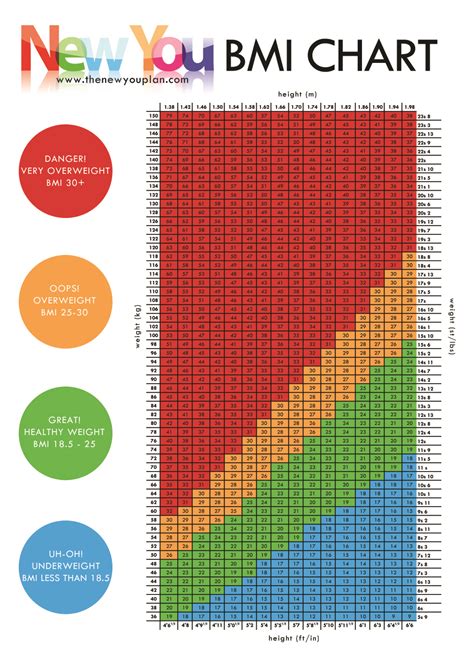 BMI CHART – What is your Healthy Weight? - The New You Plan