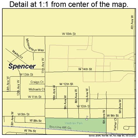 Spencer Iowa Street Map 1974280