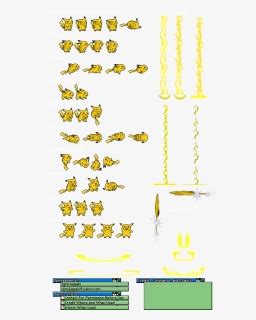 Pikachu Db Sprites - Pikachu Sprite Sheet, HD Png Download - kindpng