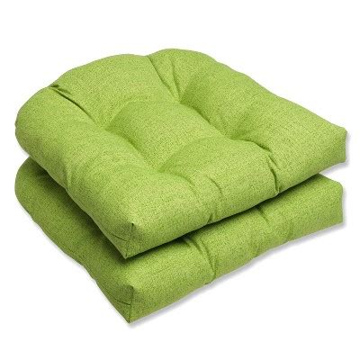 Outdoor 2-piece Wicker Chair Cushion Set - Green - Pillow Perfect : Target