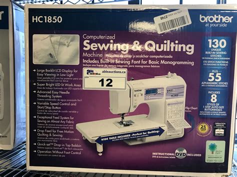 BROTHER COMPUTERIZED SEWING & QUILTING MACHINE (HC1850) - Able Auctions