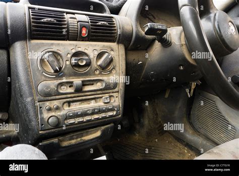 A very dirty car interior and dashboard Stock Photo - Alamy