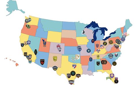 I made a map with all MLS and USL Championship clubs for the 2020 ...