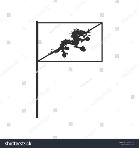 Bhutan Flag Icon Black Outline Flat Stock Vector (Royalty Free ...