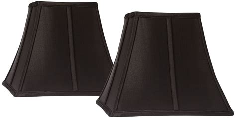 Springcrest Set of 2 Square Lamp Shades Black Small 6" Top x 11" Bottom ...