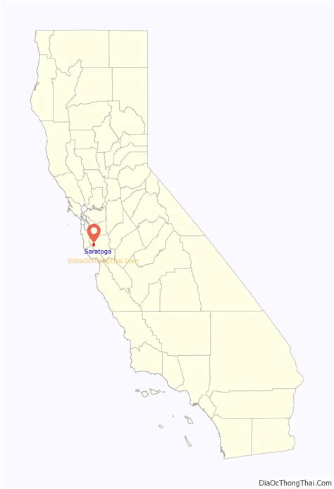 Map of Saratoga city, California - Thong Thai Real