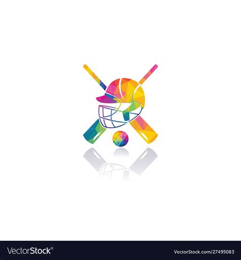 Cricket team logo design Royalty Free Vector Image