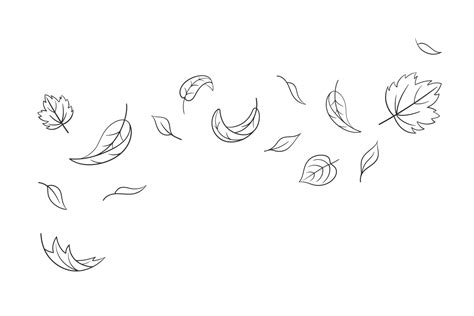 Wind Blowing Leaves Drawing