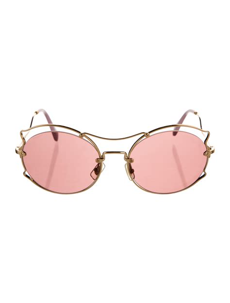 Miu Miu Tinted Round Sunglasses - Accessories - MIU98170 | The RealReal