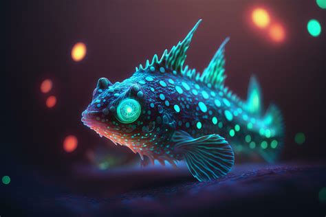 Glowing Deep-Sea Fish A Mesmerizing Bioluminescent Wonder 24066232 ...