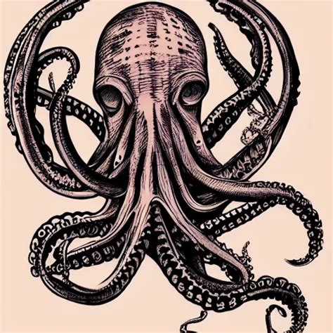 a tattoo illustration of an evil octopus, cinematic, | Stable Diffusion