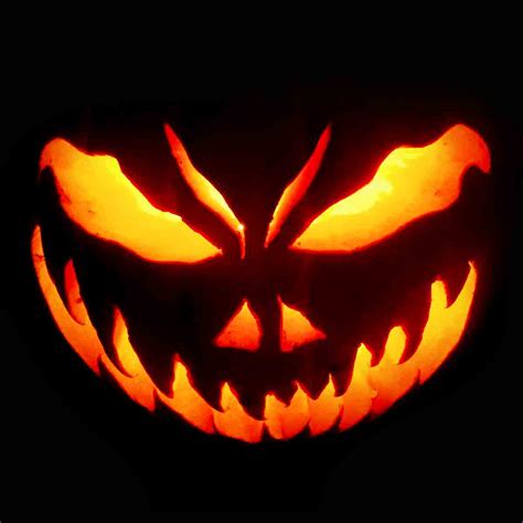 Best Printable Scary Halloween Faces Pumpkin Carving Templates | The ...