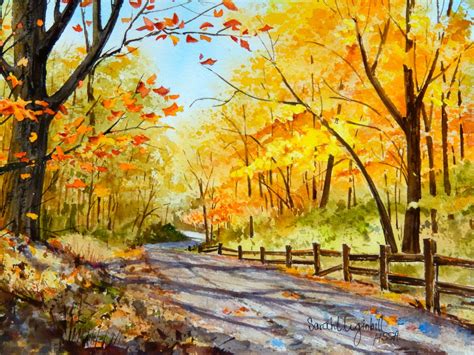 Autumn Afternoon by SarahLuginbillArt on Etsy | Tree watercolor, Art ...