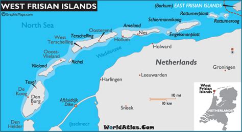 Frisian Islands Map and Map of the Frisian Islands History Information Page