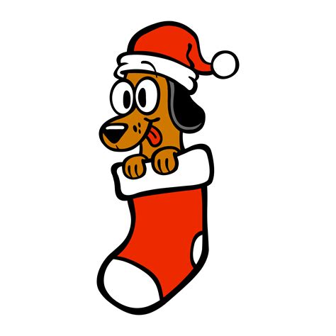 Cartoon Dog Santa Hat Christmas Stocking 552634 Vector Art at Vecteezy