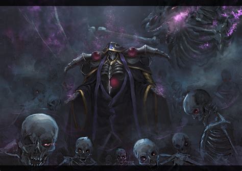 Skeleton digital wallpaper, Ainz Ooal Gown, Overlord (anime), red eyes ...