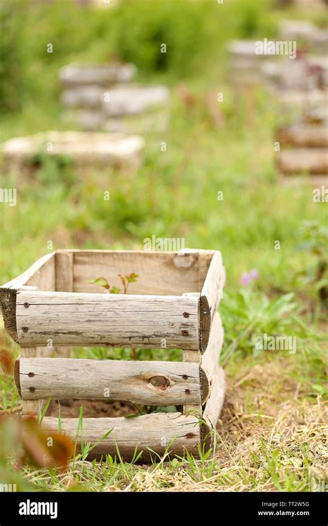 Old wooden crate, outdoors Stock Photo - Alamy