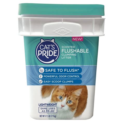 Cat's Pride Flushable Clumping Clay Cat Litter, 17.5-lb pail - Walmart ...