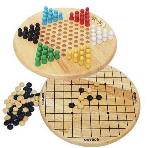 Wooden Chinese Checkers and Gobang (Five in a Row) 2 in 1 board game ...