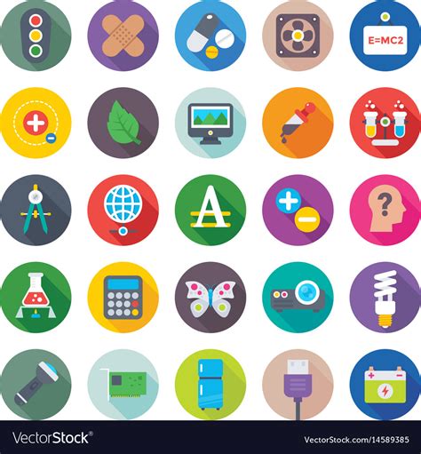 Science and technology colored icons 7 Royalty Free Vector