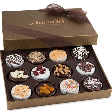 Barnett's Christmas Gift Basket, 12 Gourmet Chocolate Covered Cookies ...