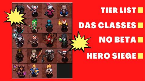 HERO SIEGE 2.0 - TIER LIST DAS CLASSE NO BETA - YouTube