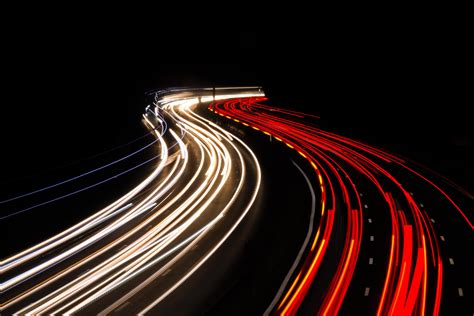 road, starry night, night, sky, lights, car, Milky Way, long exposure ...