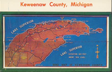 Keweenaw MI UP Keweenaw County MI Tourism Map Card 1961 LL… | Flickr