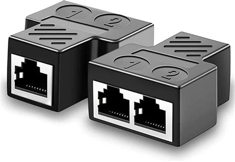 2 Pack Ethernet Splitter 1 to 2，RJ45 Splitter As a Internet Splitter ...