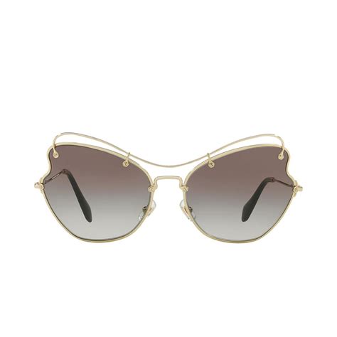 Miu Miu // Women's Sunglasses // Pale Gold + Gray Gradient - Women's ...