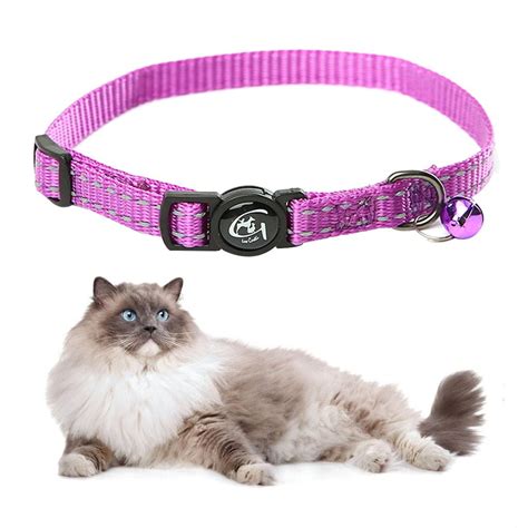 Reflective Cat Collar with Bell Nylon Pet Neck Belt Collar Strip Puppy ...