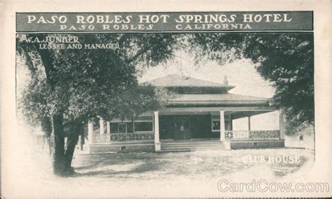 Paso Robles Hot Springs Hotel California Postcard