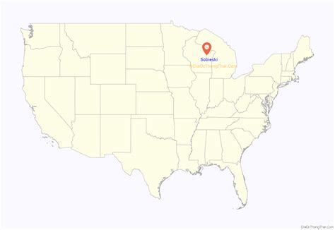 Map of Sobieski CDP, Wisconsin - Thong Thai Real