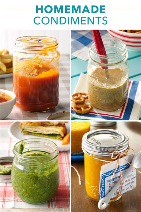 40 Condiments You Can Make at Home | Homemade condiments, Condiment ...