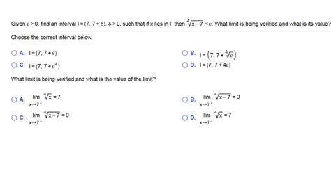 Solved: Given Epsilon > 0, Find An Interval I = (7, 7 + De... | Chegg.com