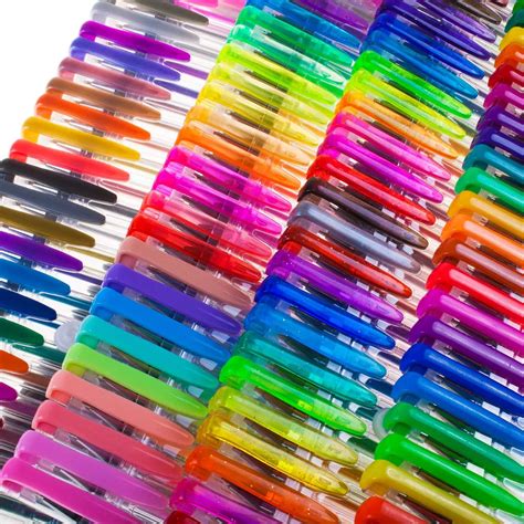 50 Colors Gel Pen Set 0.5mm Different Colored Gel Pens with Glitter and ...