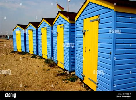 beach huts at Littlehampton seaside resort Stock Photo - Alamy