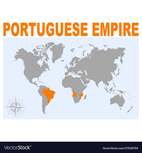 Map portuguese empire Royalty Free Vector Image