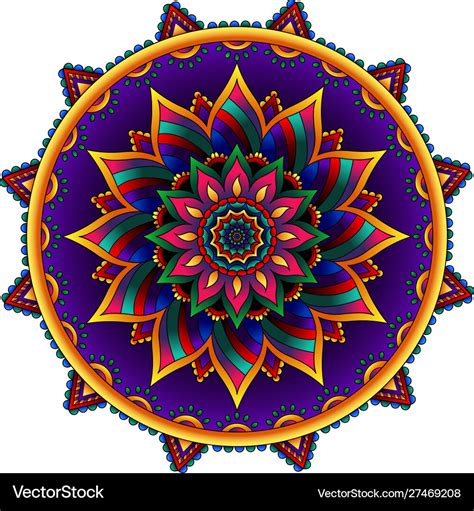 Traditional diwali rangoli art mandala design Vector Image