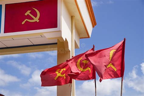 Hammer and Sickle Flags and Decoration Stock Image - Image of sickle ...