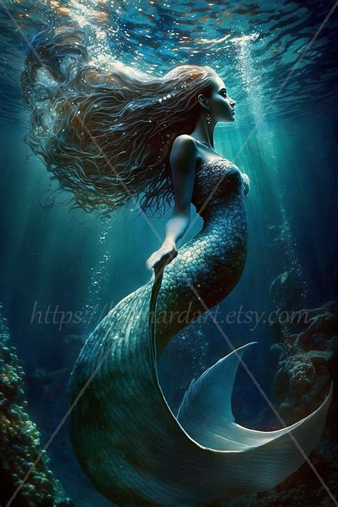 Mermaid Underwater Drawing