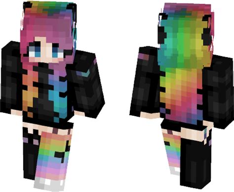 Download HD Install Rainbow Girl Skin Instruction - Minecraft ...