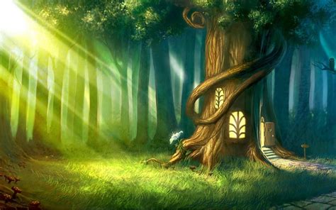 Fairyhouse | Magic forest, Fantasy landscape, Anime scenery