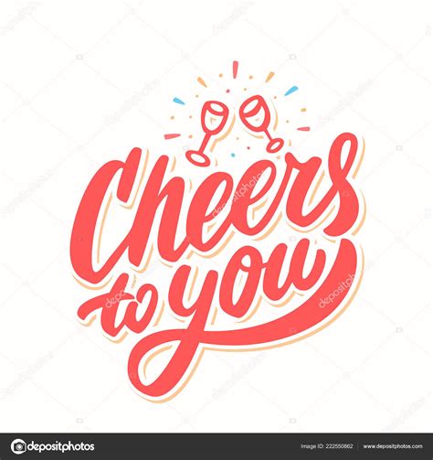 Cheers to you. Greeting card. Vector lettering. Stock Vector Image by ...