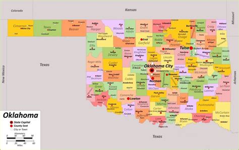 Oklahoma Counties Map With Cities