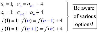 Sequences as Functions - Recursive Form- MathBitsNotebook(A1)