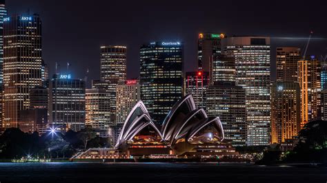 Australia Building City Night Skyscraper Sydney Sydney Opera House ...