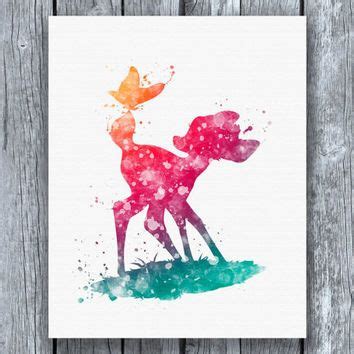 Bambi Butterfly Disney Watercolor Art Print Instant Download ...