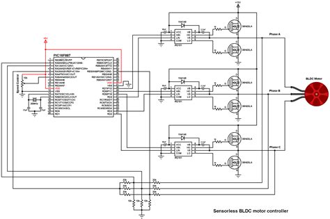 Brushless DC motor control with PIC16F887 microcontroller